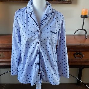 Earth Angels Super Soft Pajama Set. Pale Purple/Cobalt Blue. Size M